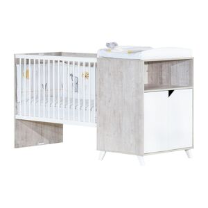 Baby Price Lit Combiné 120x60 évolutif en 90x190 en bois Blanc 180x106x71cm