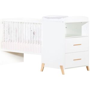 Baby Price Lit Combine Evolutif 120x60 en 90x190 en bois blanc