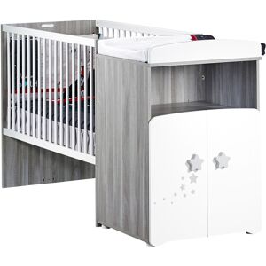 Baby Price Lit combiné évolutif 120x60 en 90x190 en bois Blanc 120x100x60cm