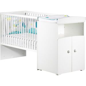 Baby Price Lit combiné évolutif 120x60 en 90x190 Blanc 179x100x66cm