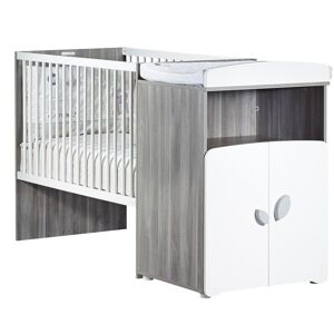 Baby Price Lit combiné évolutif 120x60 en 90x190 en bois gris