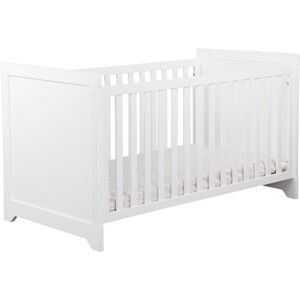 ID Kids Lit bébé évolutif bois massif blanc 70x140 cm Blanc 144x84x77cm