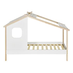 Nateo Concept Lit Cabane avec fenetre 90 x 200 Blanc et Pin