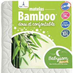 babysom Matelas bébé housse en viscose douce 70x140x14 Blanc 140x14x70cm