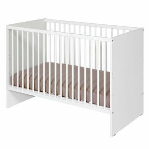ID Kids Pack lit bébé à barreaux avec matelas bois massif blanc 60x120 cm