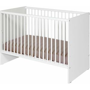 ID Kids Lit bébé bois massif blanc 60x120 cm Blanc 125x85x65cm