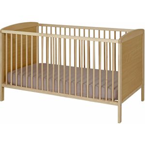 ID Kids Lit bébé à barreaux bois massif 70x140 cm Marron 145x80x74cm