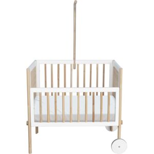 Lignea Kids Berceau cododo en bois massif et rotin neige Blanc 97x83x61cm