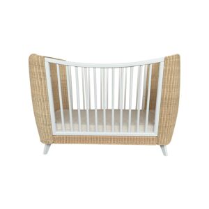 Lignea Kids Lit bébé 60x120 cm bois et rotin luxe Beige 136x87x67cm