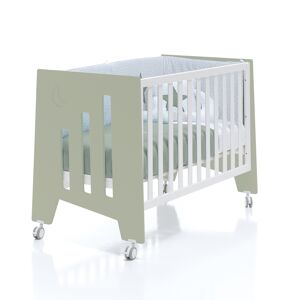 Alondra Lit bébé - bureau (2en1) 60x120 cm en vert olive - Publicité