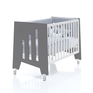 Alondra Lit bébé - bureau (2en1) 60x120 cm en gris marengo - Publicité