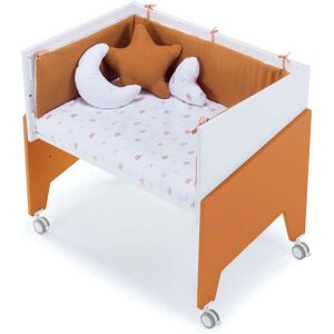 Alondra Berceaux cododo 50x80 cm en terracotta avec textile et matelas Orange 89x84x63cm