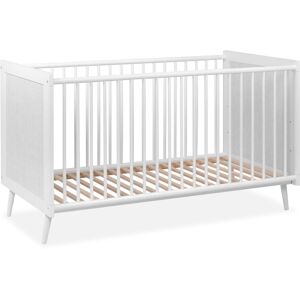 Terre de Nuit Lit bébé à barreaux en bois blanc effet cannage