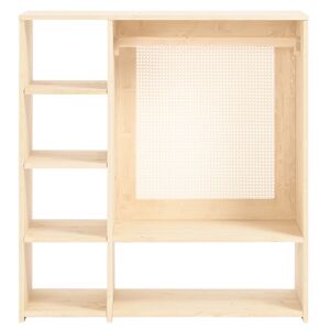 Hannun Armoire Montessori en épicéa massif de couleur beige avec du rotin Beige 105x112x42cm