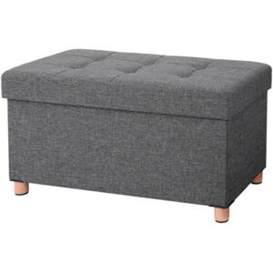 Calicosy Banc de rangement pliable avec couvercle et pieds - L76 cm Gris 76x38x38cm