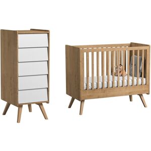 Vox Lit bébé 60x120 chiffonnier naturel blanc