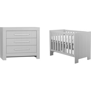 Pinio Lit bébé 60x120 commode à langer gris Gris 125x86x67cm