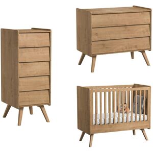 Vox Chambre bebe : Trio - lit bebe 60x120 commode chiffonnier naturel