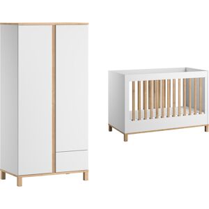 Vox Lit bébé 60x120 armoire 2 portes blanc