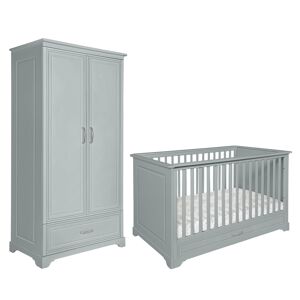 Novelies Lit évolutif 70x140 armoire 2 portes gris