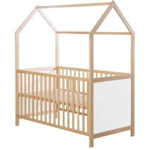 roba Lit cabane bébé 70x140 évolutif en bois bicolore