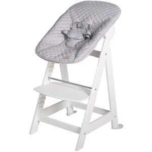 roba Chaise haute avec transat inclinable gris en bois blanc