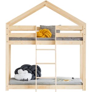 Tendresse de bébé Lit cabane superposé 90x190 sommier inclus naturel