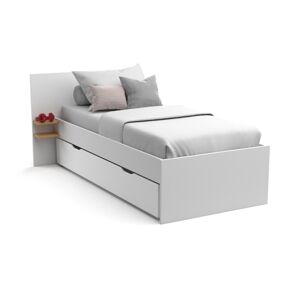 Nateo Concept Lit gigogne 90x190 Blanc et Chene