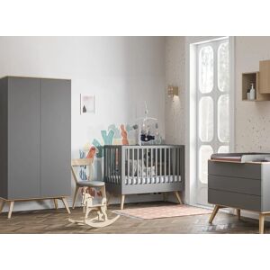 Nateo Concept Chambre bebe complete NATURE - Ardoise/Chene