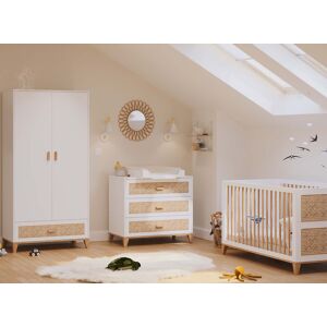 Nateo Concept Chambre bebe complete NAMI - Blanc/Cedre