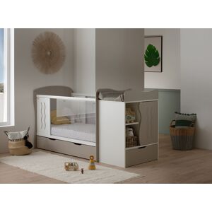 Nateo Concept Lit bébé évolutif 70x140 BYRON - Blanc/Lin