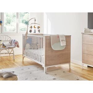 Nateo Concept Lit bébé évolutif 70x140 ELLIOT - Blanc/Chêne