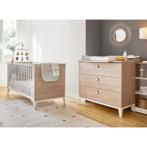 Nateo Concept Chambre bébé duo ELLIOT - Blanc/Chêne