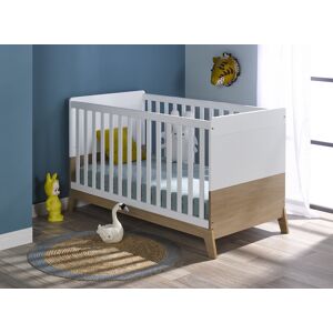 Nateo Concept Lit bébé évolutif 70x140 EKKO – Blanc/Chêne