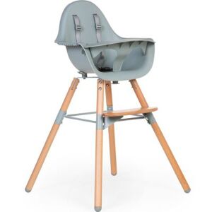 Childhome Chaise haute en bois naturel Evolu 2 menthe + arceau - Publicité