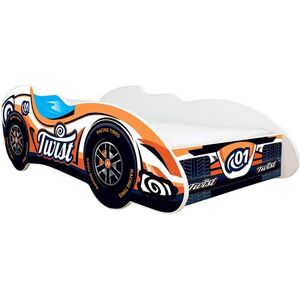 Non communiqué Lit enfant voiture F1 Twist orange 70x140 cm - Sommier et matelas inclus Orange - Publicité