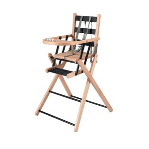 Non communiqué Combelle - Chaise haute bébé pliante en bois Sarah - bicolore noir Bois Naturel / Noir - Publicité