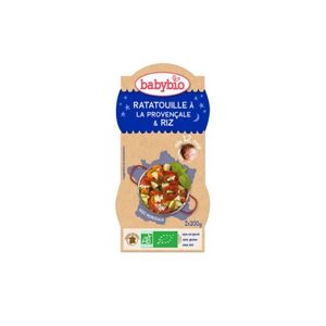 Babybio Bonne Nuit Ratatouille Riz Bio dès 12 mois 200g lot de 2 bols - Publicité