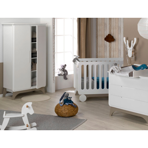 Chambrekids - SOFAMO Chambre bébé complète Bonheur Blanc & Lin - Publicité