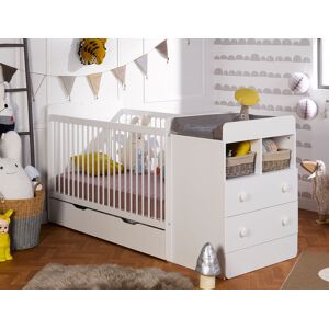 Chambrekids Lit bébé évolutif combiné Blanc Malte 70x140