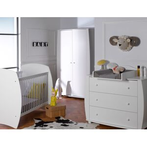 Chambrekids Chambre bébé complète lit 70x140 Médéa Blanc - Publicité