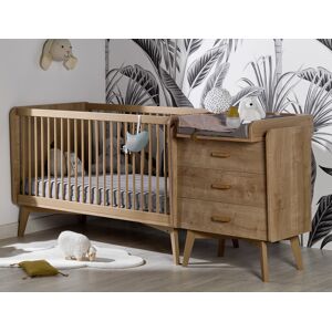 Chambrekids Lit bébé évolutif Icone avec petite commode et plan à langer