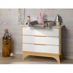 Chambrekids Commode à langer Bonheur Blanc & Bouleau