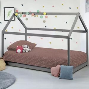 IDMarket Lit cabane enfant gris 90x190 cm