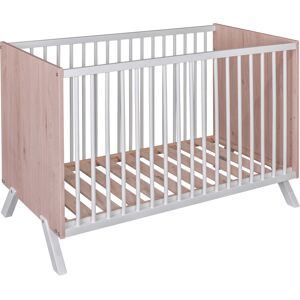 Baby Fox Lit bébé en bois massif style scandinave hêtre et blanc 60x120