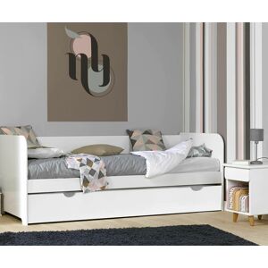 Ma Chambre d'Enfant Lit gigogne banquette enfant Bali  Blanc 80x190 cm