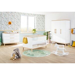 Pinolino Chambre bébé complète en bois : lit évolutif, commode à langer, armoire – Light - Publicité