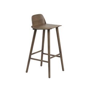 MUUTO Tabouret haut - NERD BARSTOOL Brun foncé Frêne laqué L 41,5cm x P 35cm x H 89cm,  Assise H 75cm - Publicité