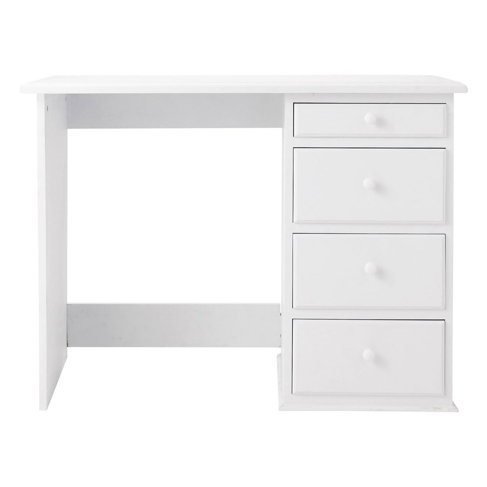 Maisons du Monde Bureau 4 tiroirs blanc Pastel