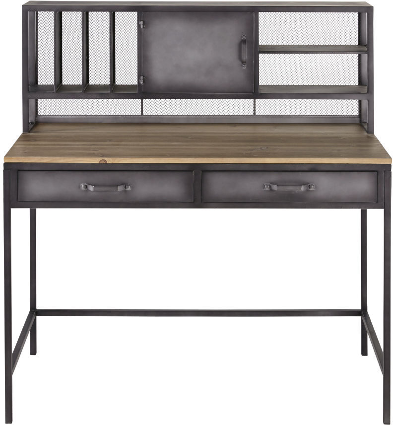 Maisons du Monde Bureau indus 1 porte 2 tiroirs en métal et sapin Gamer